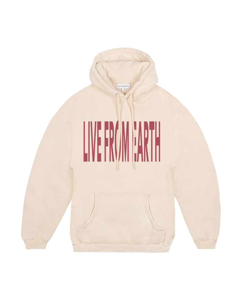 LFE Stretched Logo Hoodie - Natural Cotton